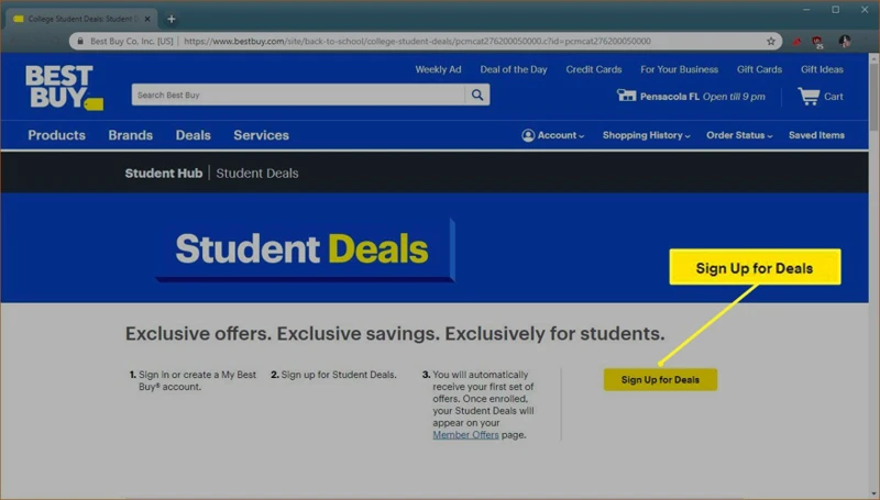 2. Best Buy Student Deals